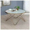 Wholesale ⌛ Carson Carrington Ingolsbenning White Frosted Glass V-Shaped Metal Frame Round Coffee Table ⭐ -Carson Carrington Sales unnamed file 8438