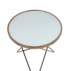 Wholesale ⌛ Carson Carrington Ingolsbenning White Frosted Glass V-Shaped Metal Frame Round Coffee Table ⭐ -Carson Carrington Sales unnamed file 8440