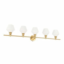 Best reviews of ⭐ Carson Carrington Ullerslev 5-Light Clear Frosted Wall Sconce Brass ✔️