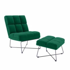 Flash Sale ✨ Carson Carrington Pama Modern Armless Chair And Ottoman Emerald Green 🤩 -Carson Carrington Sales unnamed file 8487