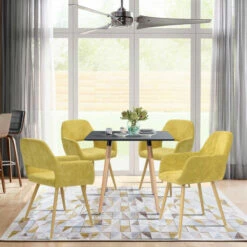 Cheapest 💯 Carson Carrington Saimovaara Keyhole Back Upholstered Dining Arm Chairs (Set Of 2) - N/A Yellow 😀