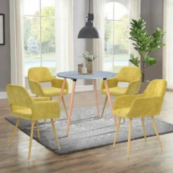 Cheapest 💯 Carson Carrington Saimovaara Keyhole Back Upholstered Dining Arm Chairs (Set Of 2) - N/A Yellow 😀 -Carson Carrington Sales unnamed file 8498