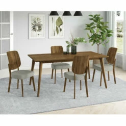 Deals ✨ Carson Carrington Dattolo 5-piece Rectangular Table And Armless Wood-back Dining Chairs Mustard Yellow 🎉