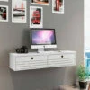 Promo 🥰 Carson Carrington Torsby Modern 2-shelf Floating Office Desk Cinnamon ❤️