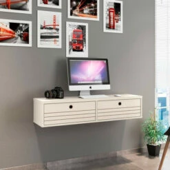 Promo 🥰 Carson Carrington Torsby Modern 2-shelf Floating Office Desk Cinnamon ❤️ -Carson Carrington Sales unnamed file 8524