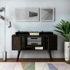 Brand new 😀 Carson Carrington Shorewood Modern Wood Entertainment Cabinet Brown 🥰