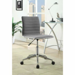 Budget 🤩 Carson Carrington Ornes Grey/ Chrome Contemporary Office Chair - 21" X 17.75" X 30.50" ✔️