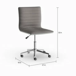 Budget 🤩 Carson Carrington Ornes Grey/ Chrome Contemporary Office Chair - 21" X 17.75" X 30.50" ✔️ -Carson Carrington Sales unnamed file 8694