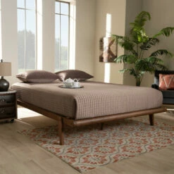 Brand new 👏 Carson Carrington Ulva Walnut Wood Platform Bed Frame 😉