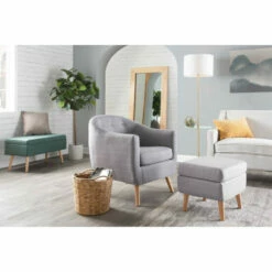 Brand new ⌛ Carson Carrington Lieksa Mid-century Modern Accent Chair Black Noise/black Wood 😍 -Carson Carrington Sales unnamed file 8775