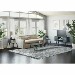 Brand new 🔥 Carson Carrington Shorewood 4-Piece Mid Century Modern Wood Nesting Cocktail Table, End Tables And Entertainment Cabinet Dark Brown 🎁