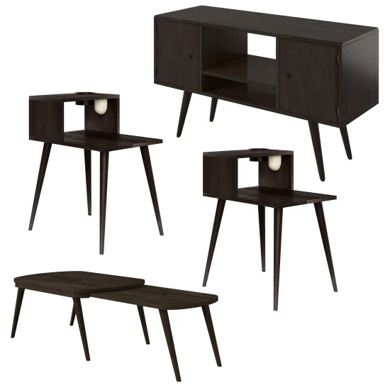 Brand new ๐ฅ Carson Carrington Shorewood 4-Piece Mid Century Modern Wood Nesting Cocktail Table, End Tables And Entertainment Cabinet Dark Brown ๐ 10 Brand new ๐ฅ Carson Carrington Shorewood 4-Piece Mid Century Modern Wood Nesting Cocktail Table, End Tables And Entertainment Cabinet Dark Brown ๐ - Image 8