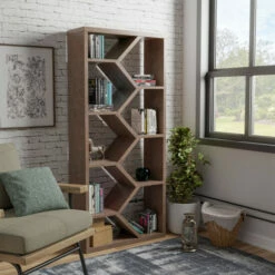 Discount 🥰 Carson Carrington Hogfors Modern 9-shelf Display Bookcase Black/dark Walnut 🔥 -Carson Carrington Sales unnamed file 8808