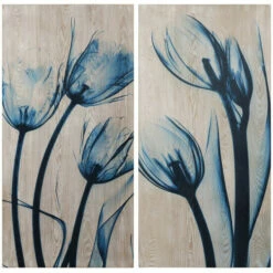 New 🥰 Carson Carrington Blue Tulip Diptych Wall Art 🎉