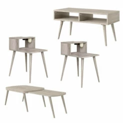 Flash Sale ⌛ Carson Carrington Shorewood 4-piece Mid Century Modern Rectangular End Tables, Nesting Cocktail Table And TV Stand Dark Brown ✔️ -Carson Carrington Sales unnamed file 8845