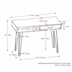 Buy 🌟 Carson Carrington Hurup Chevron Entryway Table/Desk Black 😉 -Carson Carrington Sales unnamed file 8885