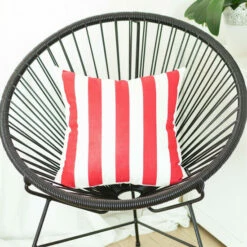 New 🤩 Carson Carrington Red Stripes 18-inch Throw Pillow Cover 💯