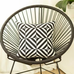 Flash Sale 🧨 Carson Carrington Geometric Black Diagram 18-inch Throw Pillow Cover ⭐