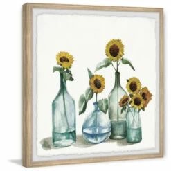 Coupon 🔥 Carson Carrington Handmade Sunflowers In Blue Vase Framed Print ❤️