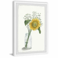 Cheapest ✔️ Carson Carrington Handmade Sunflower In Glass Vase Framed Print 💯