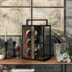 Best Sale ❤️ Carson Carrington Aberdour Rustic Reclaimed Oak Wine Rack ⭐