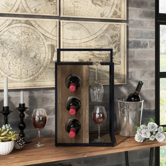 Best Sale ❤️ Carson Carrington Aberdour Rustic Reclaimed Oak Wine Rack ⭐ 4 Best Sale ❤️ Carson Carrington Aberdour Rustic Reclaimed Oak Wine Rack ⭐ - Image 2