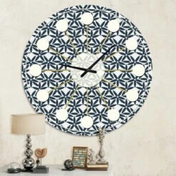 New ⌛ Carson Carrington Tomming 'Retro Abstract Flower Design IV' Mid-Century Wall Clock 😉