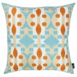 Best Pirce 🥰 Carson Carrington Ikat Grey Blue 18-inch Printed Throw Pillow Cover 🔥