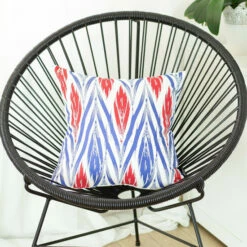 Deals ❤️ Carson Carrington Geometric Red Ikat 18-inch Printed Throw Pillow Cover ✨