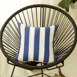 Promo 🛒 Carson Carrington Geometric Blue Stripes 18-inch Throw Pillow Cover ✔️