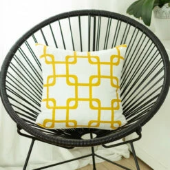 Flash Sale ๐ Carson Carrington Geometric Yellow Squares 18-inch Throw Pillow Cover ๐