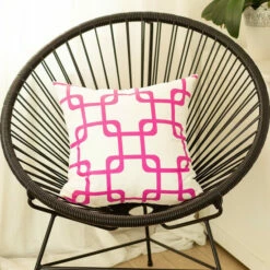Best Sale 🛒 Carson Carrington Geometric Pink Squares 18-inch Throw Pillow Cover 🎉