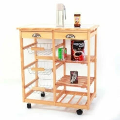 Deals 🌟 Carson Carrington Dalur Rolling Wooden Trolley Kitchen Cart W/drawers Wood Color 🌟 -Carson Carrington Sales unnamed file 941