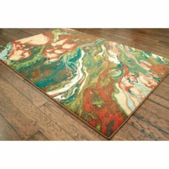 New ⭐ Carson Carrington Froya Abstract Green/ Gold Area Rug Green/gold 🔔 -Carson Carrington Sales unnamed file 988