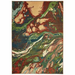 New ⭐ Carson Carrington Froya Abstract Green/ Gold Area Rug Green/gold 🔔 -Carson Carrington Sales unnamed file 991